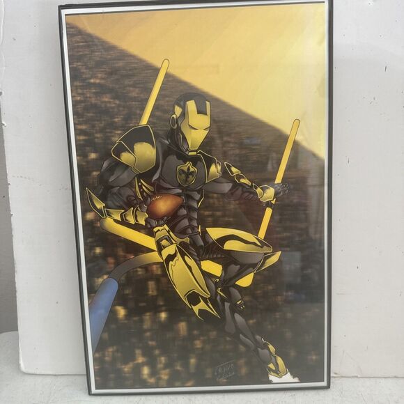 Ironman Football Print New Orleans Saints Comic Print Rando